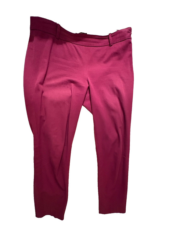 J. Crew Minnie Pants Sz 6 Maroon Skinny Chino Stretch Side Zip Mid-Rise Women's