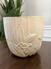 Vintage 1947 McCoy Pottery White Lotus Flower Pot 6.5" Tall