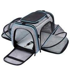 Airline Approved Pet Carrier, Large Soft Sided Pet Travel TSA Carrier 4 Sides...