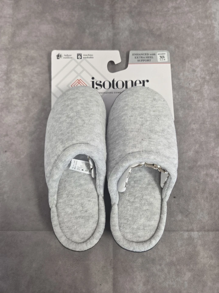Isotoner Womens Slippers Gry XS 5.5/6 - Image 3 of 4