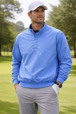     Zero Restriction Golf Pullover Jacket Mens L Blue Made USA Windbreaker