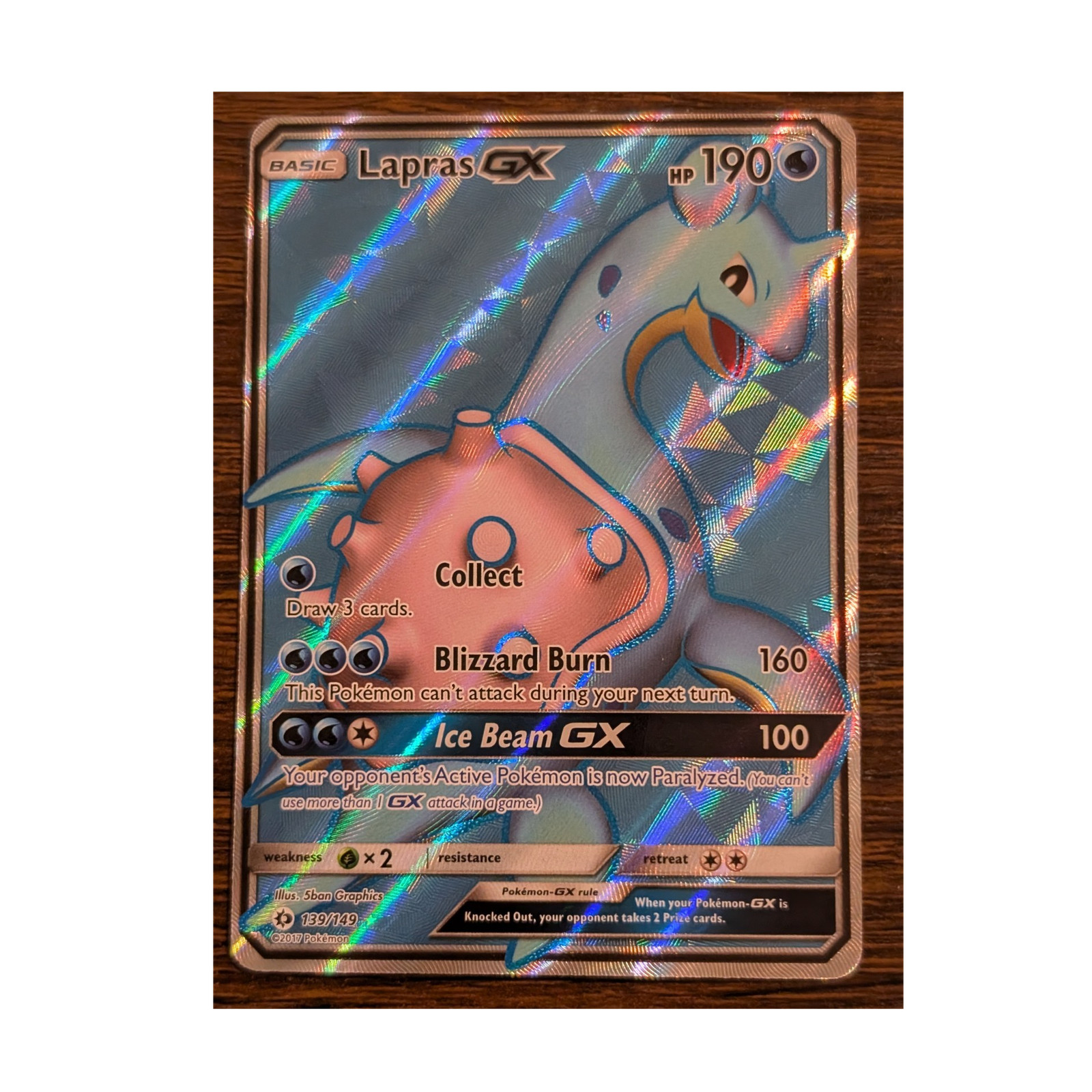 Pokémon TCG Lapras GX 139/149 Sun/Moon Base Set-Ultra Rare Full Art Holo Eng