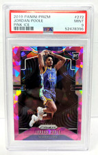 2019 Prizm PINK ICE REFRACTIVE JORDAN POOLE RC Rookie Basketball Card PSA 9 MINT