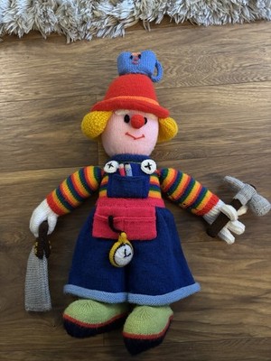 Vintage Jean Greenhowe Strickpuppe - ''Twiddle'' der Handwerker Clown - 22'' großes Spielzeug
