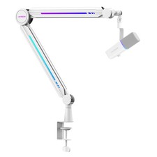 RGB Mic Boom Arm High Profile, Overhead Boom Arm Microphone Stand Desk Mount,...