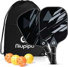 niupipo Pickleball Paddles Set of 2 w/ Balls Bag USAPA Approved Fiberglass