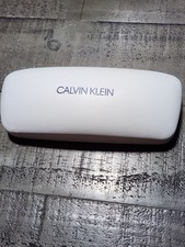 Calvin Klein Hard Eyeglass Case White Clamshell 6" Wide Interior