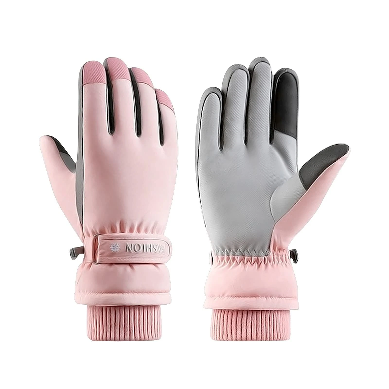 Andiker Women Winter Ski Gloves, Waterproof Touchscreen One Size, Pink