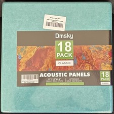 Dmsky 18 Pack Self Adhesive Acoustic Panels 12x12x0.4 Lagoon Blue