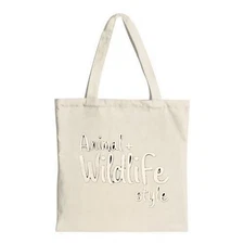 Stylish Tote Bag in light beige with playful " Animal + Wildlife style " print 