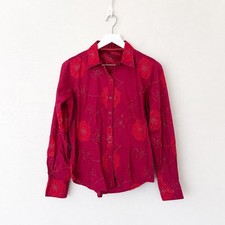 Wrangler 20X Girls/Tween Medium Magenta Floral Pearl Snap Western Shirt