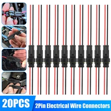 20PCS Car Waterproof Male Female 2Pin Electrical Wire Connector Plug Cable Kit