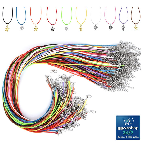 Halskettenschnur 2Mm Gewachst 20 Zoll 60 StüCk 10 Farben FüR DIY Halskette-image