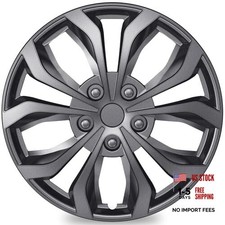 4-Pack Universal Hubcaps Wheel Covers Replacement 14 inch Bright Gray Color