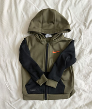 Nike Therma-Fit Hooded Jacket Olive Black 24M Full Zip Baby Outerwear