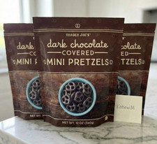 NEW (3 PACKS) Trader Joe's Dark Chocolate Covered Mini Pretzel Pretzels 12 OZ
