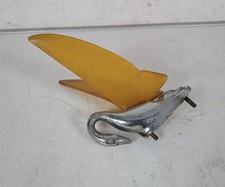 Vintage 1950s Packard Gem Chrome Flying Swan Hood Ornament With Amber Wings