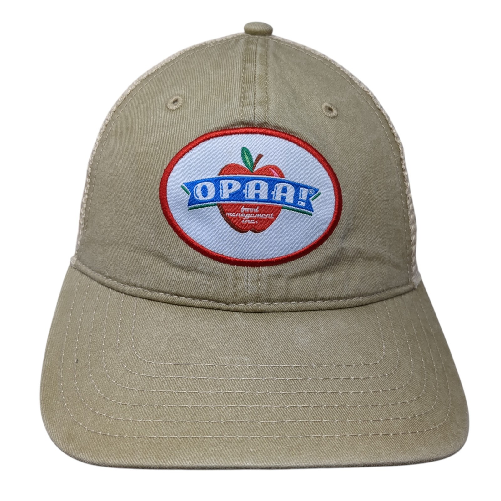 Opaa! Patch Strapback Trucker Hat Beige One Size … - image 1