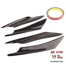 Front Bumper Lip Splitter Fin Canards Body Spoiler Kit 4pcs Universal Car