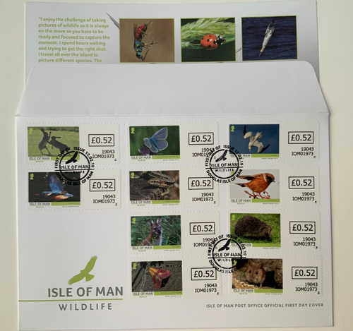 ISLE OF MAN 2019 FDC WILDLIFE ERSTTAGSBRIEF MIT DOUGLAS PMK