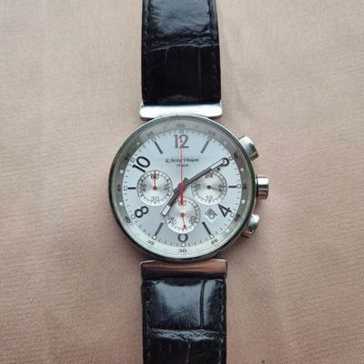 Chronograph 10ATM   Roberta Viviani RV-1320 Silver Dial Men's Watch. RARE