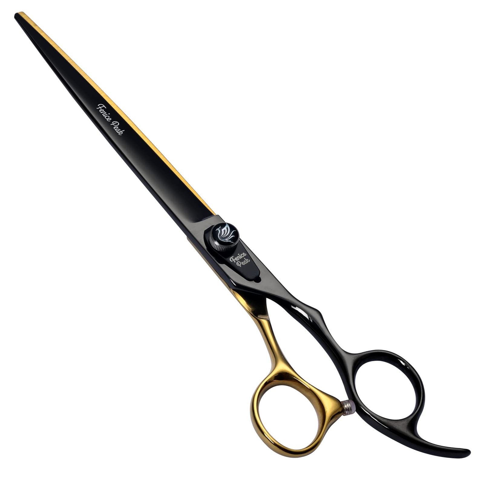 Fenice Peak 8 Inch Black Dog Grooming Straight