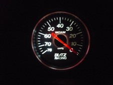 Blitz Mechanical Boost Gauge 52mm White Led Turbo Meter Tested Working Cleaned