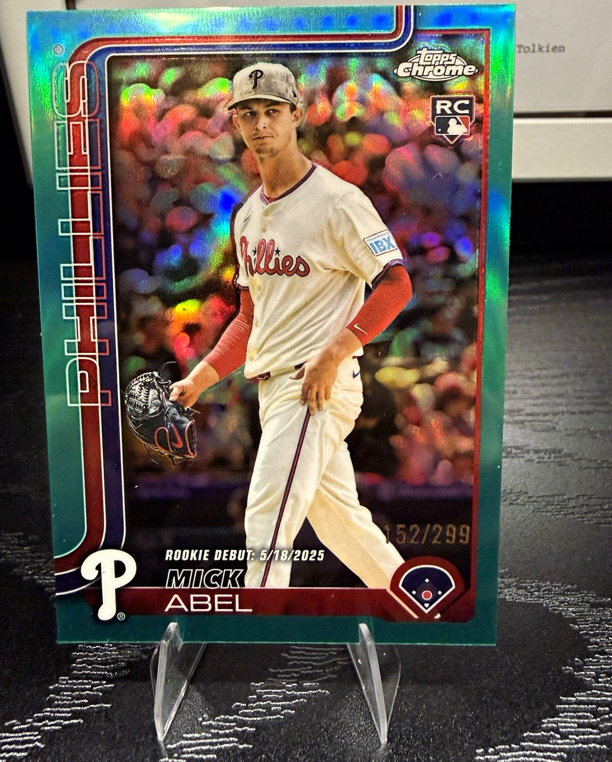 Topps 2025 Chrome Update MLB Debut Mick Abel RC Phillies Teal /299 #USC87