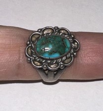 925 Sterling Silver Vintage Native American Navajo Turquoise Ring