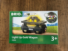 BRIO Light Up Gold Wagon 33896   Wooden Railway Train Accessory