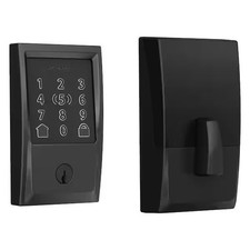 Schlage Century Matte Black ElectronicEncode Plus Smart WiFi Deadbolt Alarm