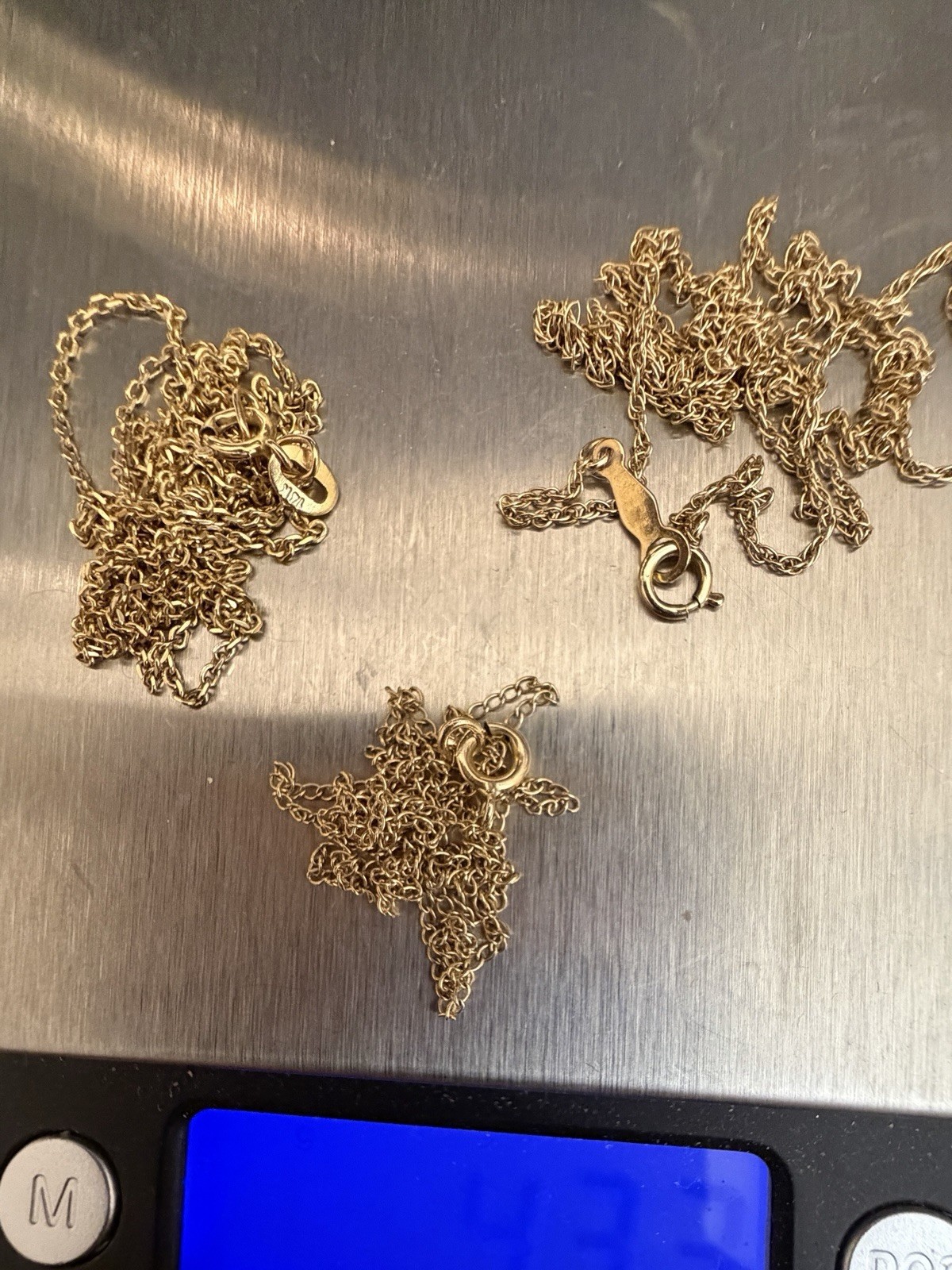 Three 14K Solid Yellow Gold, Fine Chains Total We… - image 9