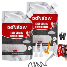 Concrete Crack Filler, 2Pcs Weather Resistant Cement Crack Repair , Gray