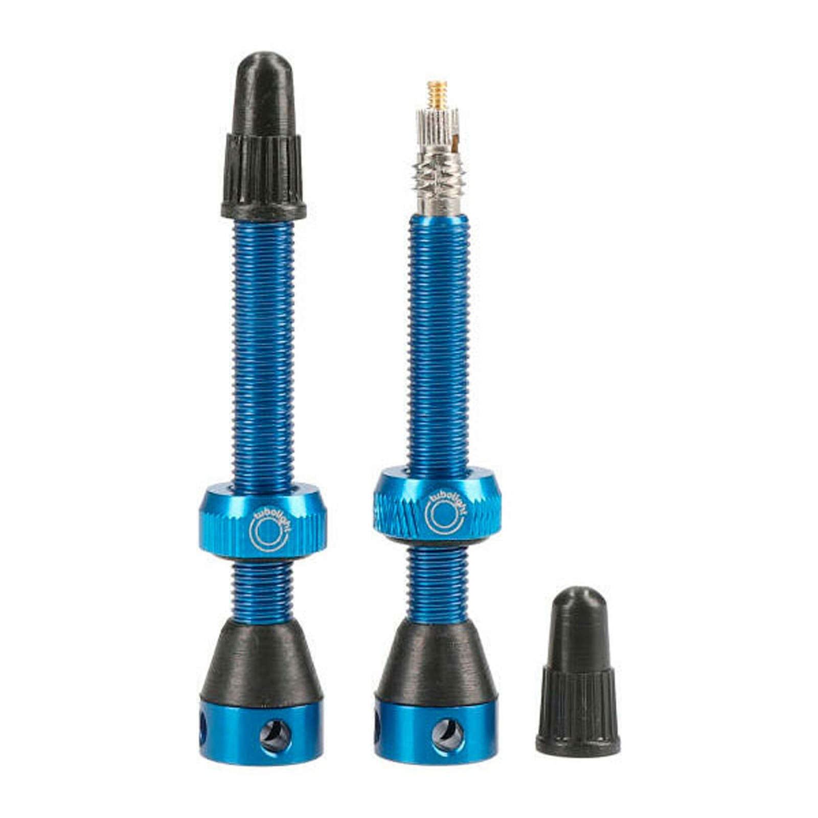Tubolight Blue 50mm Presta Air Valve Pair | 7075-T6 Aluminum, Removable Core