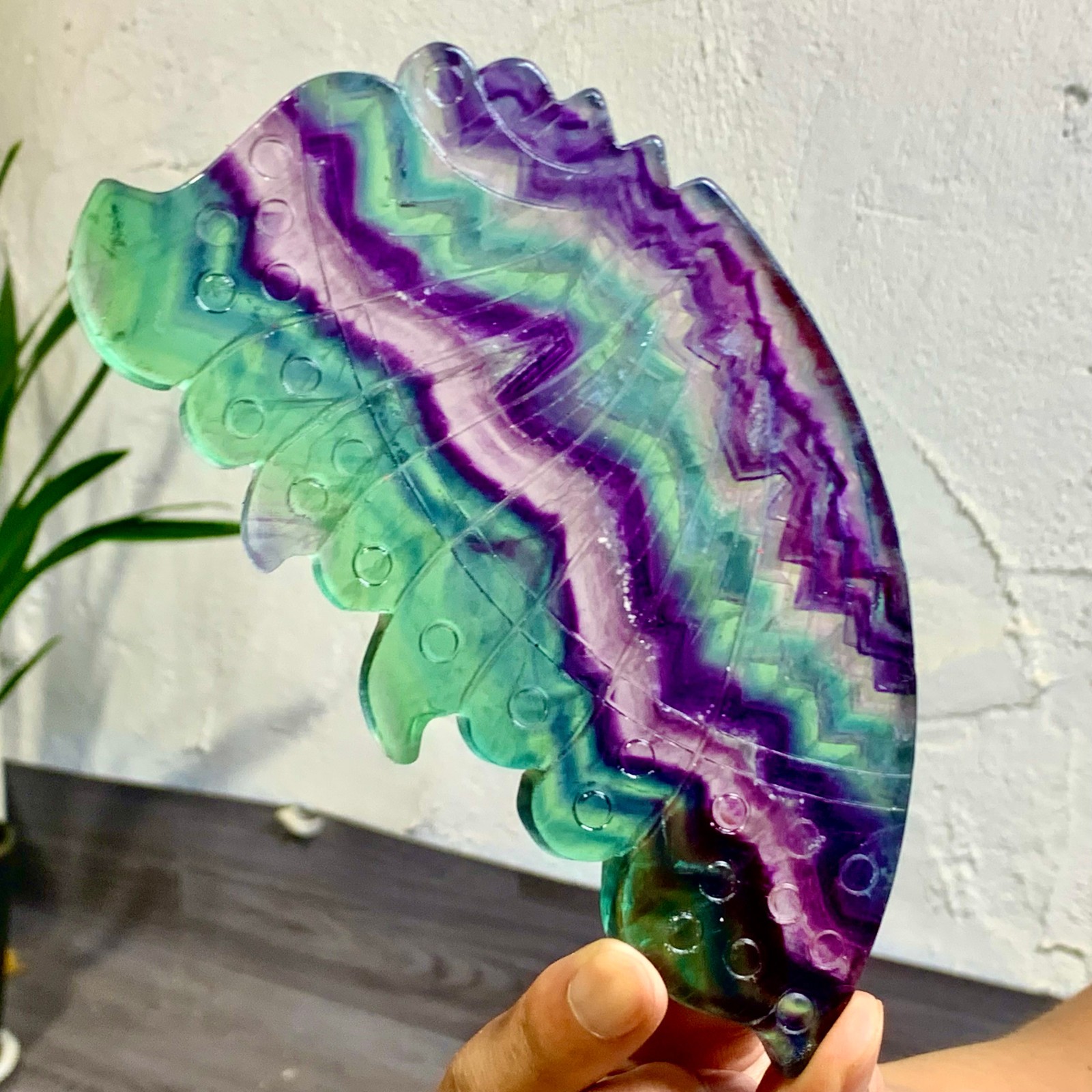 355G Rainbow Fluorite Butterfly Wing Crystal for Healing & Energy Balance  