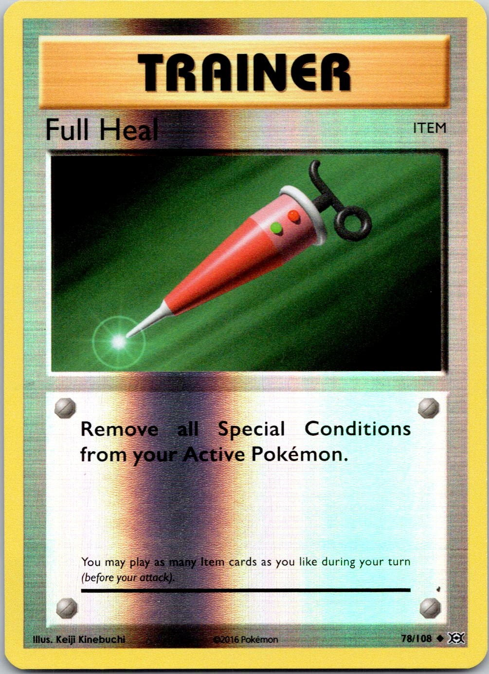 Full Heal 78/108 Evolutions Pokemon Reverse Holo Near Mint
