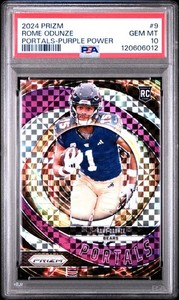 2024 Prizm - Portals Rome Odunze #9 Purple Power Prizm /49 RC PSA 10 Bears