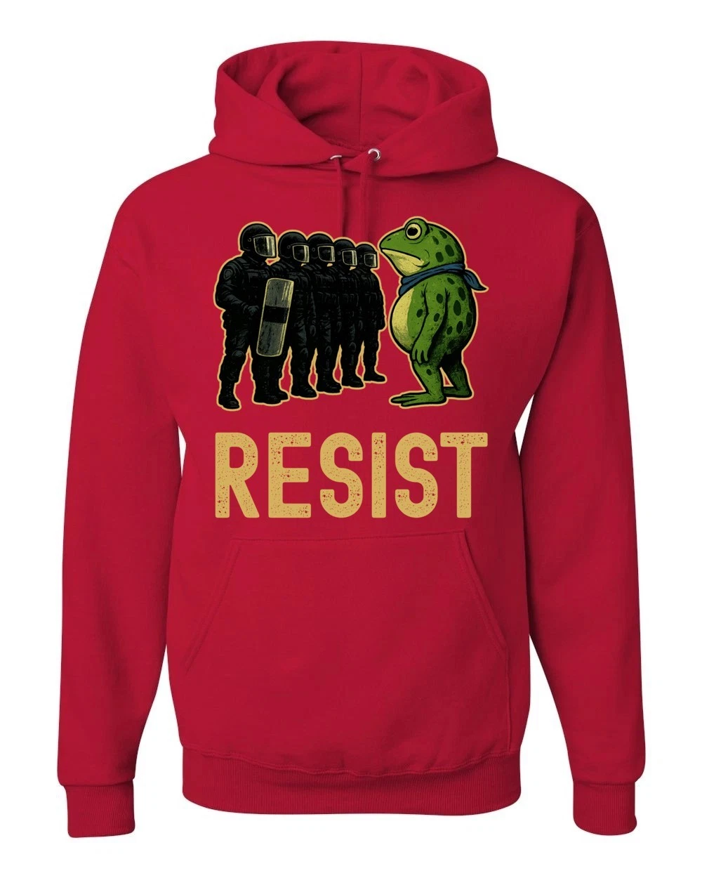 Frogs Against Fascism, Portland Frog, Resist Frog, Protest Pullover Hoodie