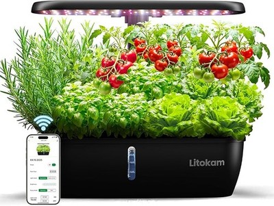 litokam Hydroponics Growing System 15 Pods with Smart APP