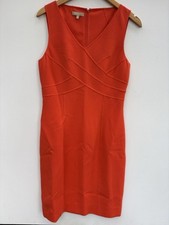 Michael Kors Collection Dress 10 Orange Sheath Sleeveless V Neck Career