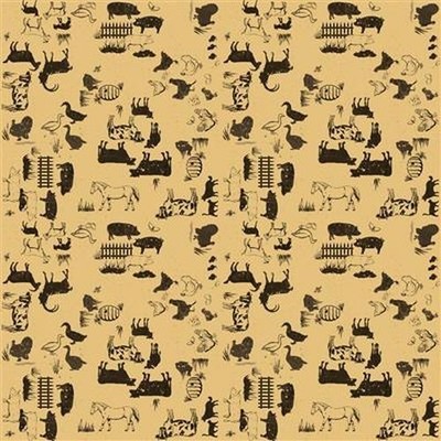 Homesteading By Dan DiPaolo For Clothworks - Gold Animals  #Y4607-68