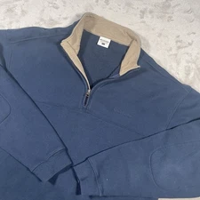 Columbia Hart Mountain Half Zip Pullover Men's Large Reinforced Elbow Blue