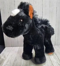 Vintage Fiesta Horse Plush Black Stuffed Animal Soft Toy Vernon 12" x 11" Gift