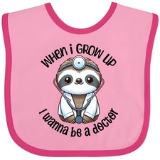 Inktastic Future Doctor Occupation Baby Sloth Baby Bib Physician Pediatrician