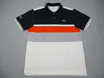 【新品】CLUBHAUSxLacoste Sport Polo Lacoste Sport Polo Shirt Mens Medium Navy White Orange Tennis Golf
