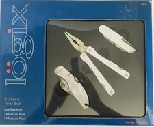 Logix 3 Piece Multi Tool Set 39112 Stainless Steel 14 Function Knife & Pilers
