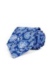 The Men's Store NEW Bloomingdale's Paisley Print Silk Classic Neck-Tie Blue 59