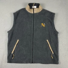 Eastern Mountain Sports Vest Mens Size Large Gray Fleece Full Zip Up Jacket *