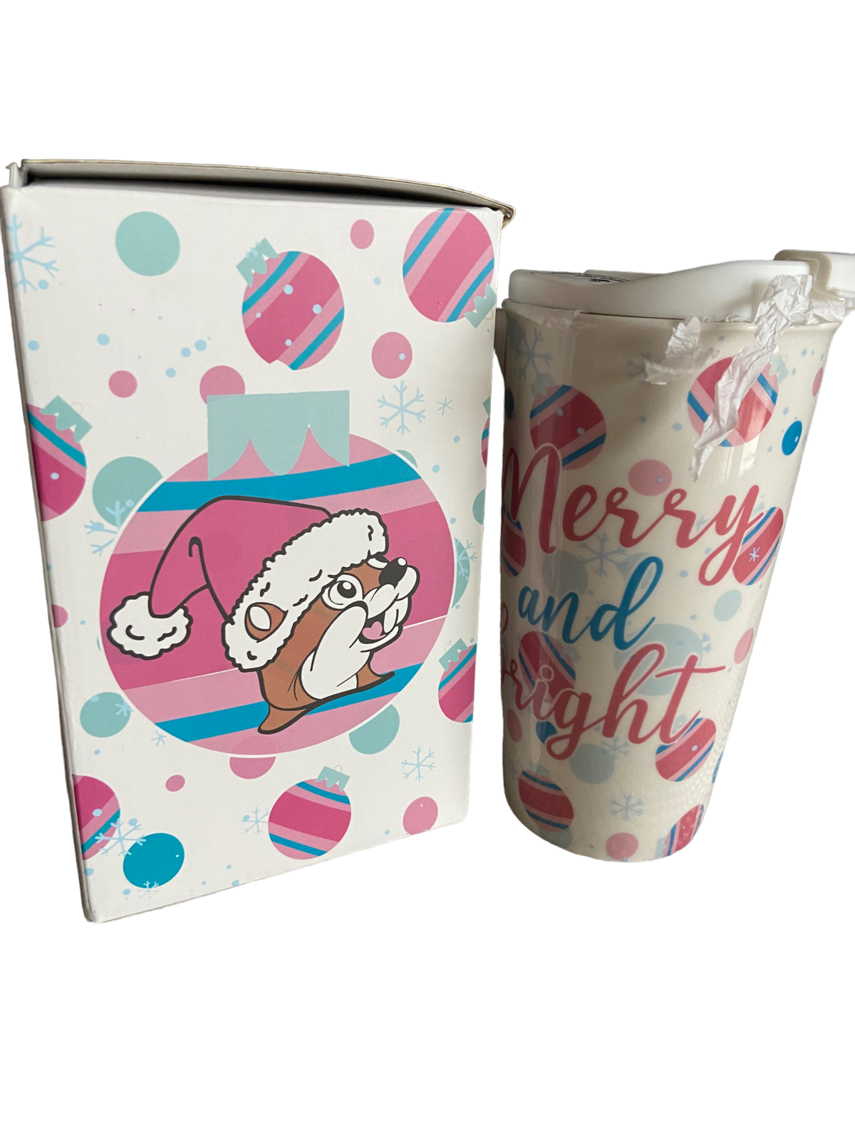 Bucee's Bucee Beaver Bucees 17 Oz. Christmas Pink Ceramic Coffee Travel Mug eBay