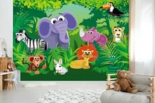 3D Cartoon Forest ZHUA46594 Wallpaper Wall Murals Removable Self-adhesive Ann